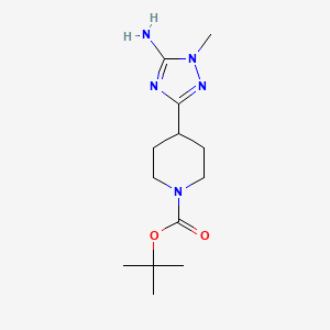 molecular formula C13H23N5O2 B1381250 tert-butyl 4-(5-amino-1-methyl-1H-1,2,4-triazol-3-yl)piperidine-1-carboxylate CAS No. 1788722-27-9