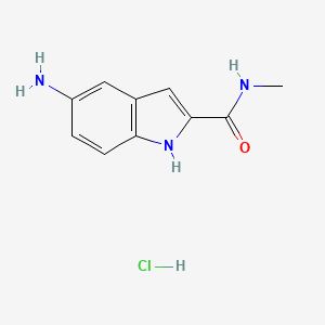 molecular formula C10H12ClN3O B1381253 5-amino-N-methyl-1H-indole-2-carboxamide hydrochloride CAS No. 1803587-15-6