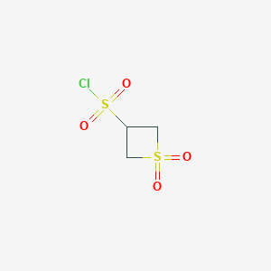 molecular formula C3H5ClO4S2 B1381255 Thietane-3-sulfonyl chloride 1,1-dioxide CAS No. 1803588-15-9