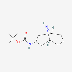 molecular formula C13H24N2O2 B13812577 tert-butyl N-[(1S,5S)-9-azabicyclo[3.3.1]nonan-3-yl]carbamate 