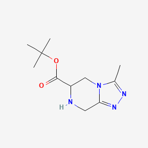 molecular formula C11H18N4O2 B1381260 tert-butyl 3-methyl-5H,6H,7H,8H-[1,2,4]triazolo[4,3-a]pyrazine-6-carboxylate CAS No. 1803570-14-0