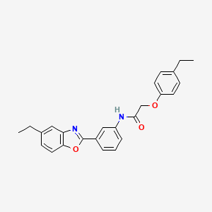 molecular formula C25H24N2O3 B13812629 N-[3-(5-ethyl-1,3-benzoxazol-2-yl)phenyl]-2-(4-ethylphenoxy)acetamide 