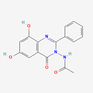 molecular formula C16H13N3O4 B13812649 N-(6,8-Dihydroxy-4-oxo-2-phenyl-3(4H)-quinazolinyl)acetamide 
