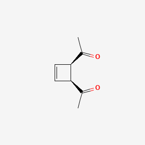 molecular formula C8H10O2 B13812759 1-[(1R,4S)-4-acetylcyclobut-2-en-1-yl]ethanone 