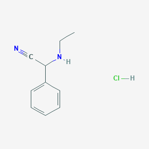 molecular formula C10H13ClN2 B1381278 2-(Ethylamino)-2-phenyl-acetonitrile hydrochloride CAS No. 1440535-38-5