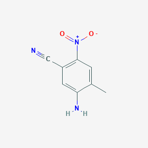 molecular formula C8H7N3O2 B1381292 5-Amino-4-methyl-2-nitrobenzonitrile CAS No. 1803596-76-0