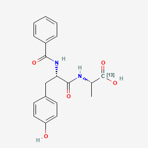 molecular formula C19H20N2O5 B1381301 Benzoyl-L-tyrosyl-(1-13C)alanine CAS No. 851429-73-7