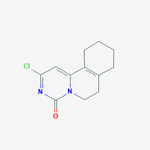 molecular formula C12H13ClN2O B13813029 2-Chloro-6,7,8,9,10,11-hexahydro-4H-pyrimido[6,1-A]isoquinolin-4-one CAS No. 573975-44-7