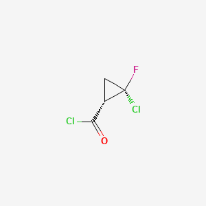 molecular formula C4H3Cl2FO B13813039 Cyclopropanecarbonyl chloride,2-chloro-2-fluoro-,trans-(9ci) 