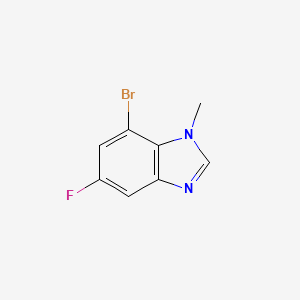 molecular formula C8H6BrFN2 B1381305 7-Bromo-5-fluoro-1-methyl-1,3-benzodiazole CAS No. 1820619-76-8