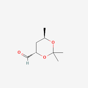 molecular formula C8H14O3 B13813078 (4S,6R)-2,2,6-trimethyl-1,3-dioxane-4-carbaldehyde 