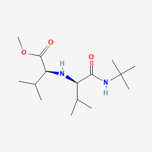 molecular formula C15H30N2O3 B13813130 methyl (2S)-2-[[(2R)-1-(tert-butylamino)-3-methyl-1-oxobutan-2-yl]amino]-3-methylbutanoate 