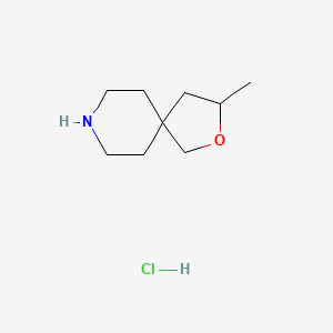 molecular formula C9H18ClNO B1381320 3-Methyl-2-oxa-8-azaspiro[4.5]decane hydrochloride CAS No. 1657033-36-7