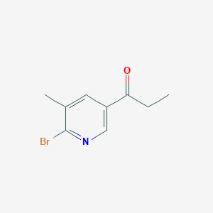 molecular formula C9H10BrNO B1381321 1-(6-Bromo-5-methylpyridin-3-yl)propan-1-one CAS No. 1355201-81-8