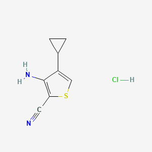 molecular formula C8H9ClN2S B1381327 3-Amino-4-cyclopropylthiophene-2-carbonitrile HCl CAS No. 1603054-97-2