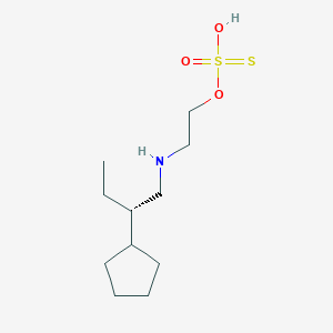 molecular formula C11H23NO3S2 B13813299 S-2-((2-Cyclopentylbutyl)amino)ethyl thiosulfate CAS No. 21208-94-6