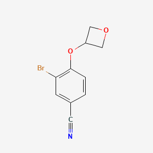 molecular formula C10H8BrNO2 B1381330 3-Bromo-4-(oxetan-3-yloxy)-benzonitrile CAS No. 1597102-67-4