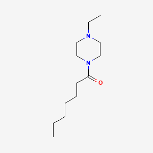 molecular formula C13H26N2O B13813380 Piperazine, 1-ethyl-4-(1-oxoheptyl)- 