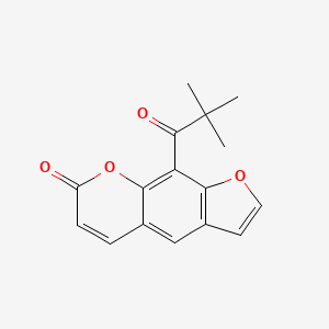 molecular formula C16H14O4 B13813448 9-(2,2-Dimethyl-1-oxopropyl)-7H-furo[3,2-g][1]benzopyran-7-one 