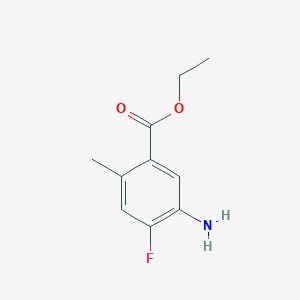 molecular formula C10H12FNO2 B1381369 Ethyl 5-amino-4-fluoro-2-methylbenzoate CAS No. 1566144-55-5