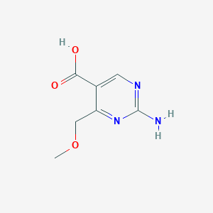 molecular formula C7H9N3O3 B138137 2-Amino-4-(methoxymethyl)pyrimidine-5-carboxylic acid CAS No. 127958-00-3
