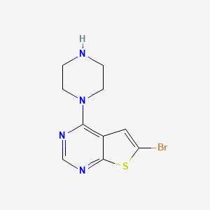 molecular formula C10H11BrN4S B1381371 6-Bromo-4-(piperazin-1-yl)thieno[2,3-d]pyrimidine CAS No. 1395492-72-4