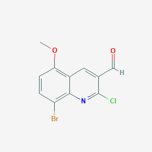 molecular formula C11H7BrClNO2 B1381372 8-Bromo-2-chloro-5-methoxyquinoline-3-carbaldehyde CAS No. 1259319-35-1