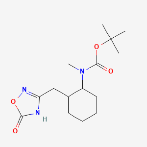 molecular formula C15H25N3O4 B13813725 Tert-butyl N-methyl-N-{2-[(5-oxo-4,5-dihydro-1,2,4-oxadiazol-3-YL)methyl]cyclohexyl}carbamate 