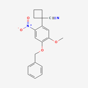 molecular formula C19H18N2O4 B1381373 1-(4-(Benzyloxy)-5-methoxy-2-nitrophenyl)-cyclobutanecarbonitrile CAS No. 1527503-22-5