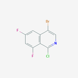 molecular formula C9H3BrClF2N B1381377 4-Bromo-1-chloro-6,8-difluoroisoquinoline CAS No. 1823513-87-6