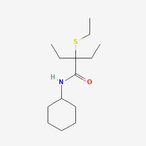 molecular formula C14H27NOS B13813837 Butyramide, N-cyclohexyl-2-ethyl-2-ethylthio- CAS No. 66859-56-1