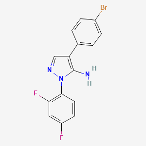 molecular formula C15H10BrF2N3 B1381386 4-(4-Bromophenyl)-1-(2,4-difluorophenyl)-1H-pyrazol-5-amine CAS No. 1202030-50-9