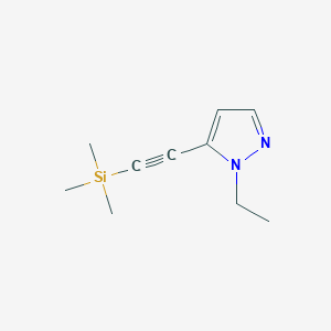 molecular formula C10H16N2Si B1381387 1-ethyl-5-[2-(trimethylsilyl)ethynyl]-1H-pyrazole CAS No. 1707563-64-1