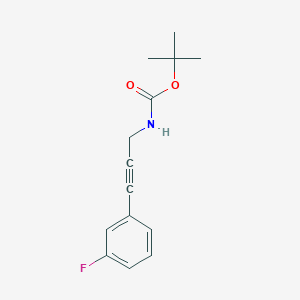 molecular formula C14H16FNO2 B1381389 tert-butyl N-[3-(3-fluorophenyl)prop-2-yn-1-yl]carbamate CAS No. 1803599-03-2