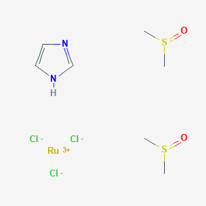 molecular formula C7H16Cl3N2O2RuS2 B138139 Mer-rucl3(dmso)2Im CAS No. 141624-71-7
