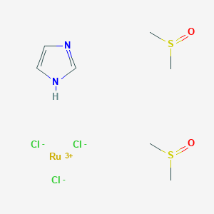 molecular formula C7H16Cl3N2O2RuS2 B138139 Trichlorobis(dimethylsulfoxide)imidazoleruthenium(III) CAS No. 141624-71-7