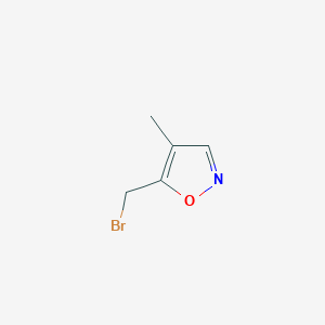 molecular formula C5H6BrNO B1381393 5-(Bromomethyl)-4-methylisoxazole CAS No. 1823366-86-4
