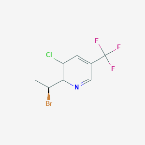molecular formula C8H6BrClF3N B1381401 2-(1-Bromoethyl)-3-chloro-5-(trifluoromethyl)pyridine CAS No. 1823183-95-4