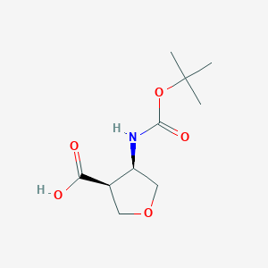 molecular formula C10H17NO5 B1381408 cis-4-tert-Butoxycarbonylamino-tetrahydro-furan-3-carboxylic acid CAS No. 1414958-20-5
