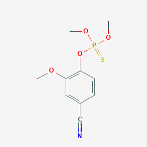 molecular formula C10H12NO4PS B13814086 O-(4-Cyano-2-methoxyphenyl) O,O-dimethyl phosphorothioate CAS No. 3581-11-1
