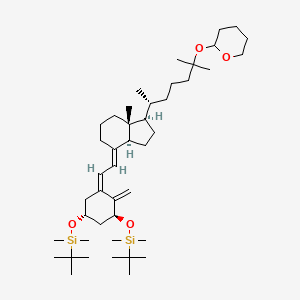 [(1S,3Z,5R)-3-[(2E)-2-[(1R,3As,7aR)-7a-methyl-1-[(2R)-6-methyl-6-(oxan-2-yloxy)heptan-2-yl]-2,3,3a,5,6,7-hexahydro-1H-inden-4-ylidene]ethylidene]-5-[tert-butyl(dimethyl)silyl]oxy-2-methylidenecyclohexyl]oxy-tert-butyl-dimethylsilane