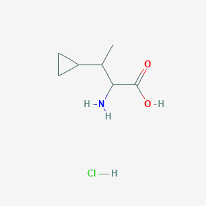 molecular formula C7H14ClNO2 B1381413 2-Amino-3-cyclopropylbutanoic acid hydrochloride CAS No. 1803571-69-8
