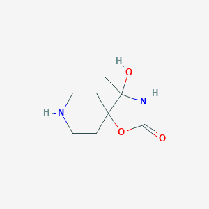 molecular formula C8H14N2O3 B138142 4-Hydroxy-4-methyl-1-oxa-3,8-diazaspiro[4.5]decan-2-one CAS No. 134347-95-8