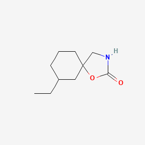molecular formula C10H17NO2 B13814263 1-Oxa-3-azaspiro[4.5]decan-2-one,7-ethyl- 