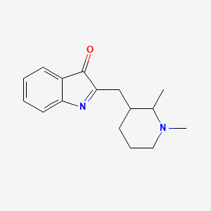molecular formula C16H20N2O B13814278 2-[(1,2-Dimethyl-3-piperidinyl)methyl]-3H-indol-3-one 