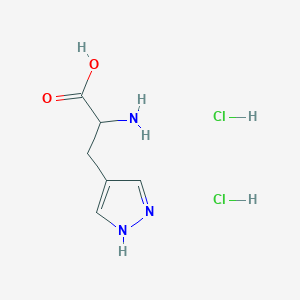 molecular formula C6H11Cl2N3O2 B1381428 2-Amino-3-(1H-pyrazol-4-yl)propanoic acid dihydrochloride CAS No. 1803566-40-6
