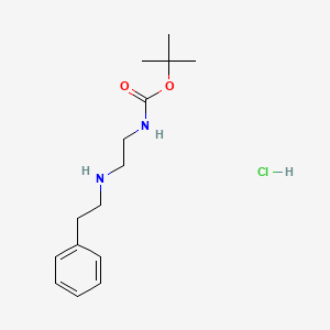 molecular formula C15H25ClN2O2 B1381429 tert-butyl N-{2-[(2-phenylethyl)amino]ethyl}carbamate hydrochloride CAS No. 1803587-79-2
