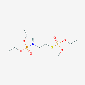 molecular formula C9H23NO6P2S B13814314 O-Ethyl O-methyl S-(O',O'-diethylphosphoramido)ethyl phosphorothioate CAS No. 21988-55-6
