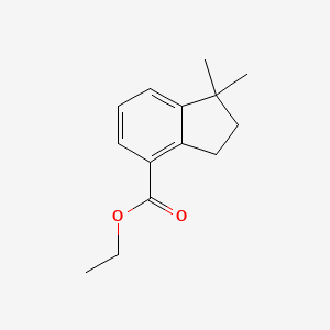 molecular formula C14H18O2 B13814381 Ethyl 1,1-dimethylindan-4-carboxylate CAS No. 55591-12-3