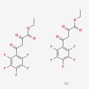 molecular formula C24H14CuF10O8 B13814492 copper;ethyl 2,4-dioxo-4-(2,3,4,5,6-pentafluorophenyl)butanoate 